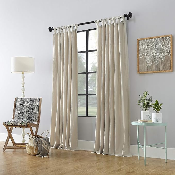 Archaeo Washed Cotton Twist Tab Curtain, 52" x 84", Oatmeal