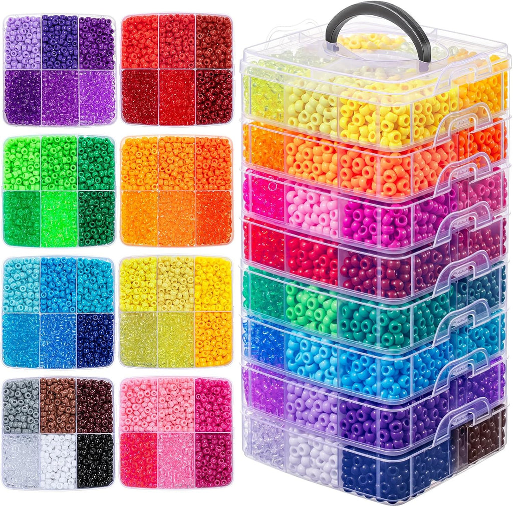 simetufy 10000pcs pony beads bulk 48 colors rave, main product view