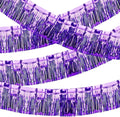 4 Pack Iridescent Fringe Float Curtain, Metallic Foil Fringe Garland Wall Hanging Drapes Tassel Foil Float for Parade Float Trailer, Birthday Holiday Outdoor/Indoor Party Decoration (Purple)