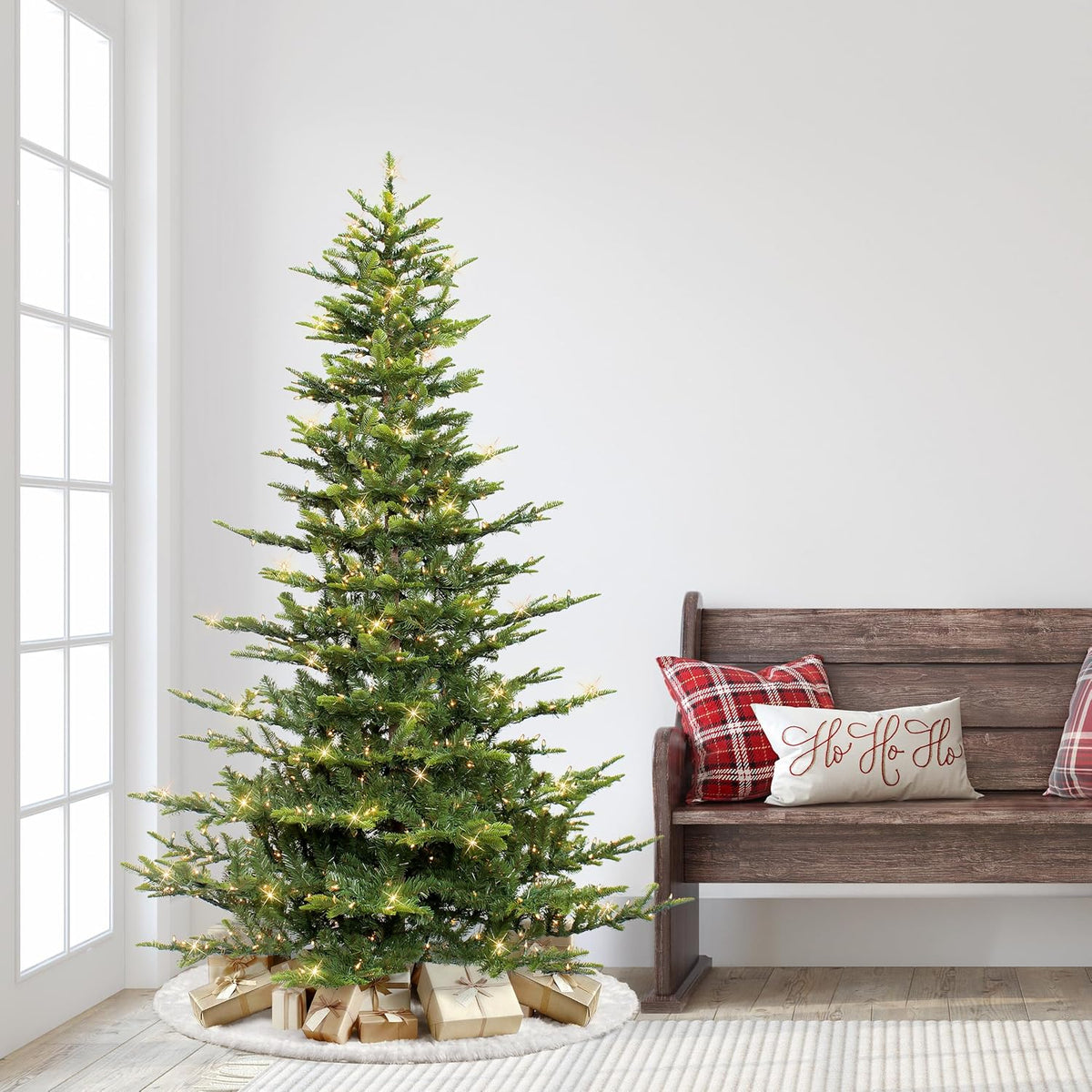 puleo international 6.5ft pre-lit aspen fir artificial christmas, package contents
