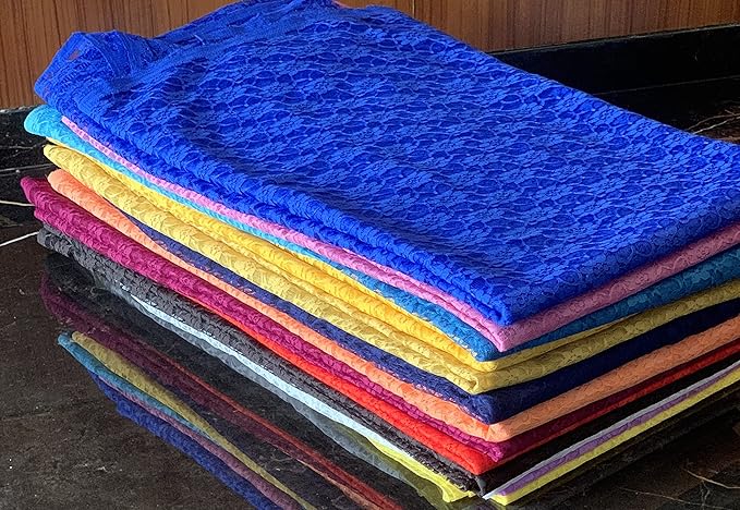 MDS Pack of 25 Wedding 12 x 108 inches Lace Table Runner for Wedding, Decorations for Birthday Parties, Banquets, Graduations, Engagements, and Runners fit Rectangle, Round Table- Navy Blue