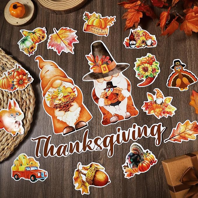 25 Pieces Thanksgiving Harvest Decoration Magnets for Refrigerator, Decorative Magnetic Fridge Stickers, Magnet Fall Autumn Signs Holiday Ornaments for Dishwasher Garage Door Kitchen Mailbox