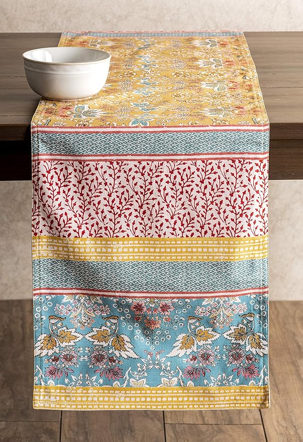 Maison d' Hermine Table runner 100% Cotton Double Layer Table Runners 108 inches long Decorative for Home Kitchen Dining Party Baby Shower Wedding Bridal Shower Spring Summer (Marquise, 14.50" x 108")