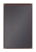 Goodsmart Pajco Style Restaurant Menu Covers – Pack of 10, Side-Loading Menu Holders, Single Stitched Edge, Clear Vinyl Menu Sleeves, Leatherette Trim, Gold Corners, Burgundy, 1 View (8.5" x 14")