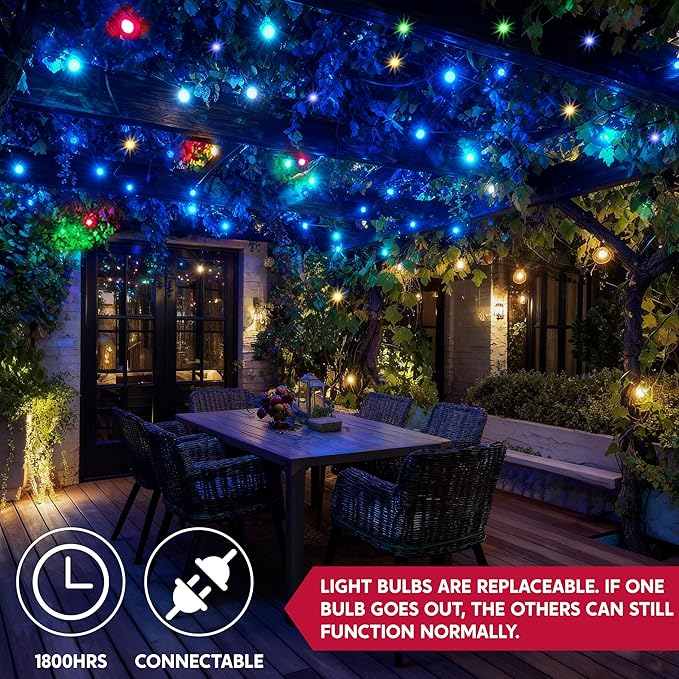 Joiedomi Blue Christmas String Lights,100 Count 22.3FT Christmas Fairy Tree Lights Plug in for Indoor Outdoor Xmas Decorations Patio Holiday Theme Party Yard House,Green Wire