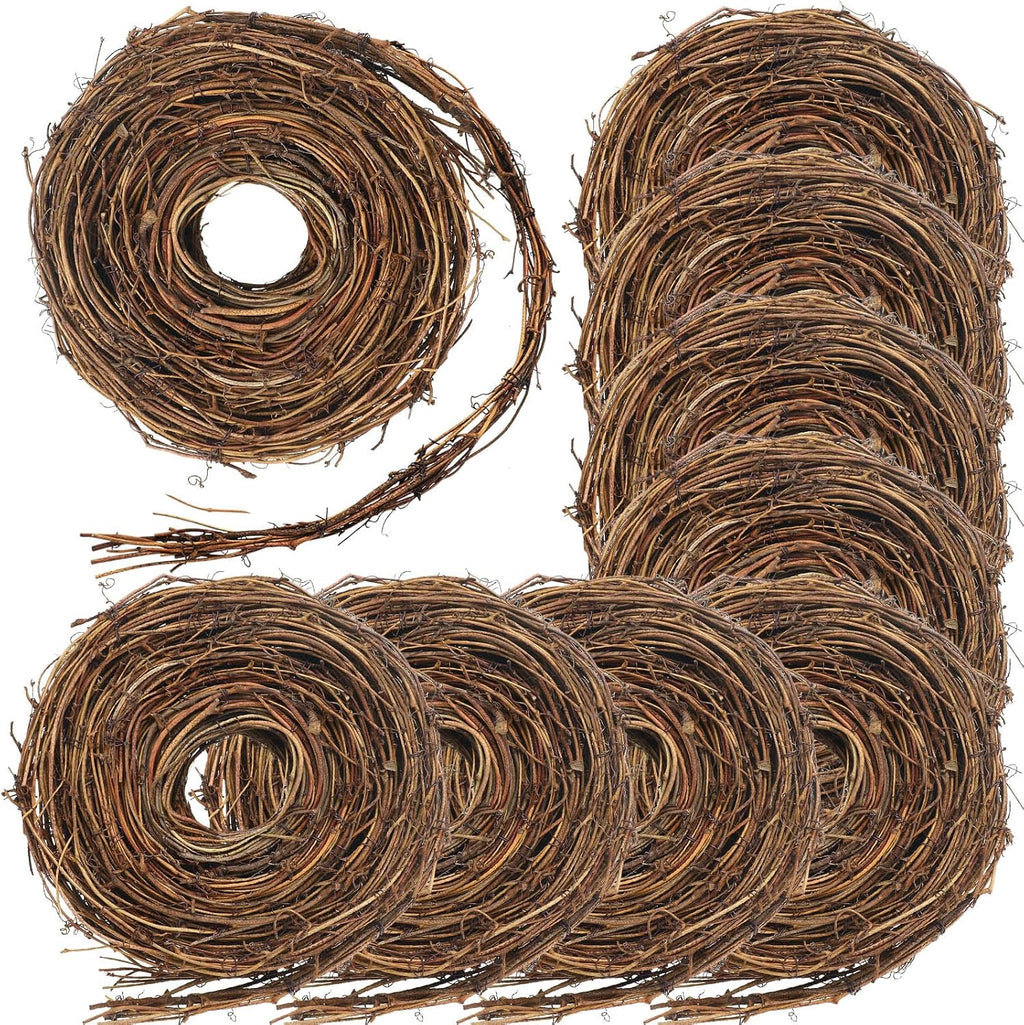 janinka 9 pcs 15 feet grapevine garland natural, main product view
