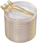 rubtlamp 200 pcs clear gold dessert plates with, main product view