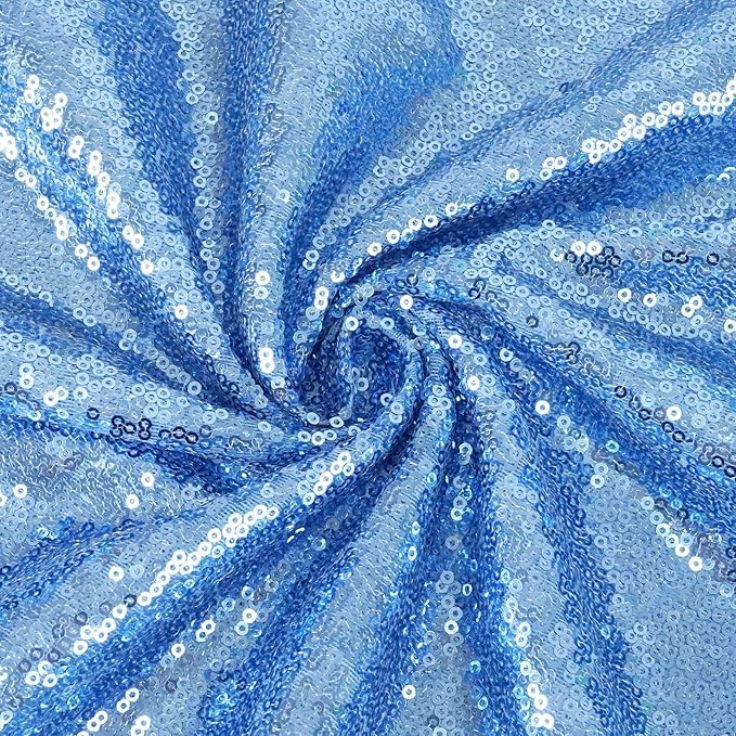 Eternal Beauty Baby Blue Sequin Backdrop, 4x7 Ft Glitter Background Curtains for Shimmer Photography Party Wedding Birthday Back Drop Decor