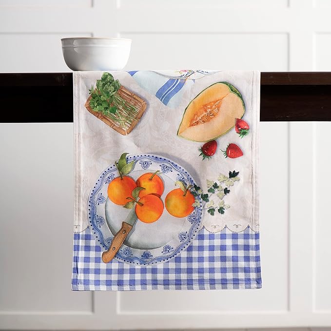 Maison d' Hermine Table runner 100% Cotton Double Layer Table Runners 108 inches long Decorative for Home Kitchen Dining Party Baby Shower Wedding Bridal Shower Spring Summer (Gourmand, 14.50" x 108")
