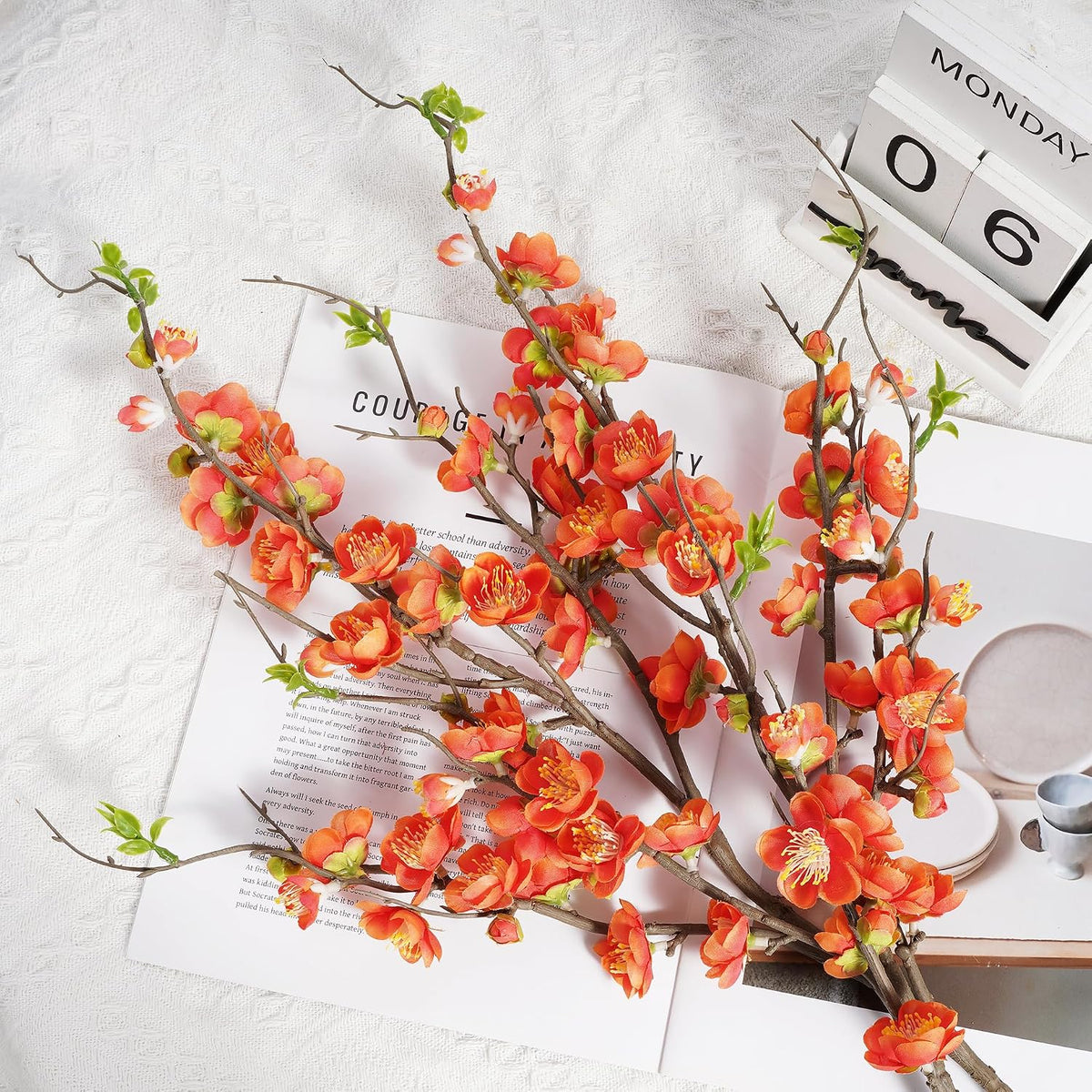 cherry blossom branches artificial plum blossom fake flowers, package contents