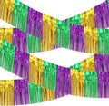 4 Pack 10 Feet Green Gold Purple Foil Fringe Garland Metallic Tinsel Streamers Banner Fringe Backdrop Banner for Parade Floats Mardi Gras Birthday Party Homecoming Decoration (Green Gold Purple)…