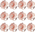 KPOSIYA Hollow Out Flower Napkin Ring Holder Metal Napkin Rings Set of 20 for Wedding Party Holiday Banquet Christmas Dinner Delicate Serviette Buckles Decor Favor (20, Flower-Rose Gold)