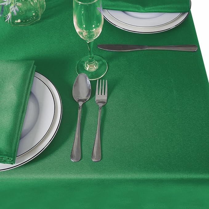 120 inch Round Tablecloth Washable Polyester Table Cloth Decorative Table Cover for Wedding Party Dining Banquet（120 inch,Emerald）