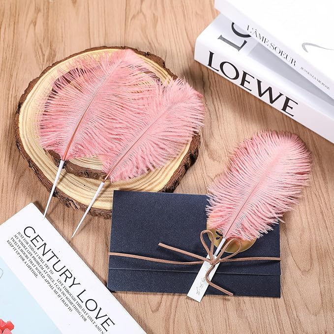 SOGUGOM Pink Craft Ostrich Feathers - 30PCS 6-8 inch Natural Ostrich Feathers Kit for Wedding Decorations, Hats and DIY Projects(Lotus Pink)