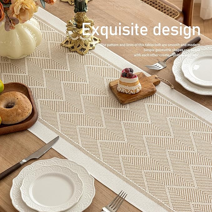 Table Runners 107 Inches,Waterproof Boho Table Runner with Tassel Fringe,Table Runner for Party Coffee Table