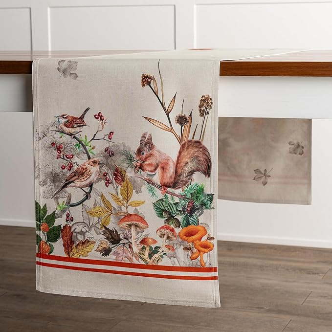 Maison d' Hermine Table Runner 100% Cotton Double Layer Table Runners 108 inches Long for Thanksgiving Christmas Decorations Home Kitchen Dining Party Wedding (Recolte, 14.5" x 108")