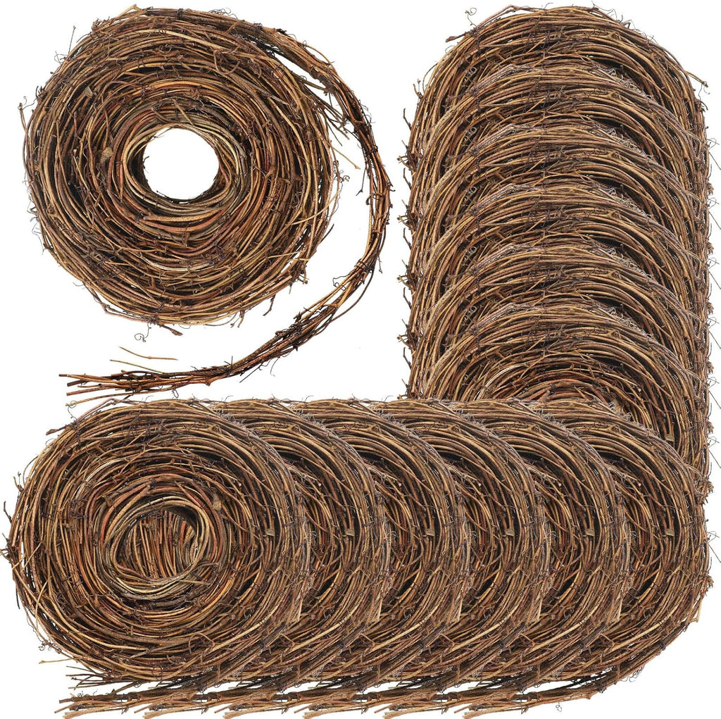 janinka 12 pcs 15 feet grapevine garland natural, main product view