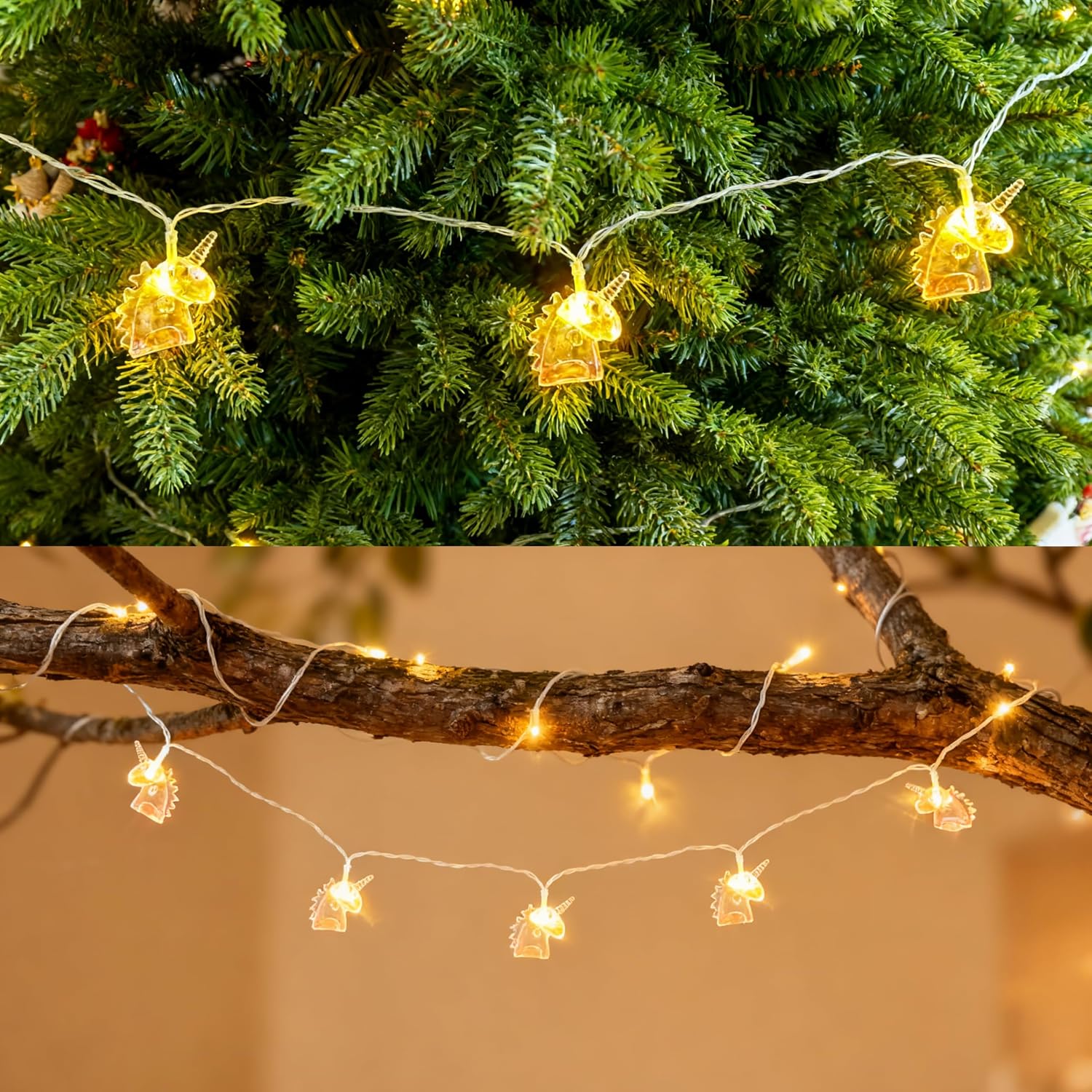 Unicorn Decor String Lights with 10 Pink Unicorn Lights for Kids Bedroom Birthday Party Playhouse Christmas Home Room Decorations