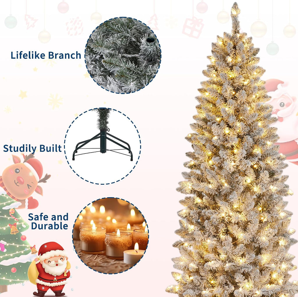 garvee 6 ft pencil christmas tree,artificial pre-lit christmas, package contents