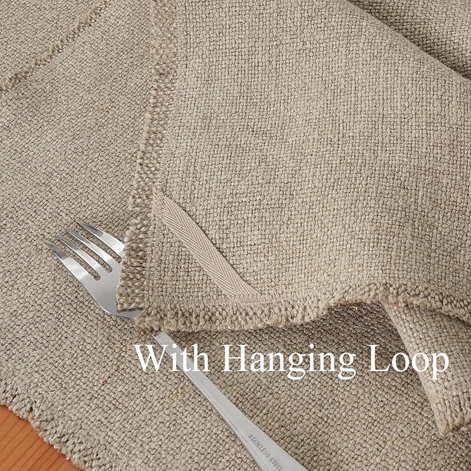 100% Pure Linen Table Runner 106 Inches Long-Super Thick Noble 14 x 106 Inch Cloth Dining Table Runner for Wedding, Parties, Everyday, Holidays (18 x 18 Inch Linen Napkins Set of 4)