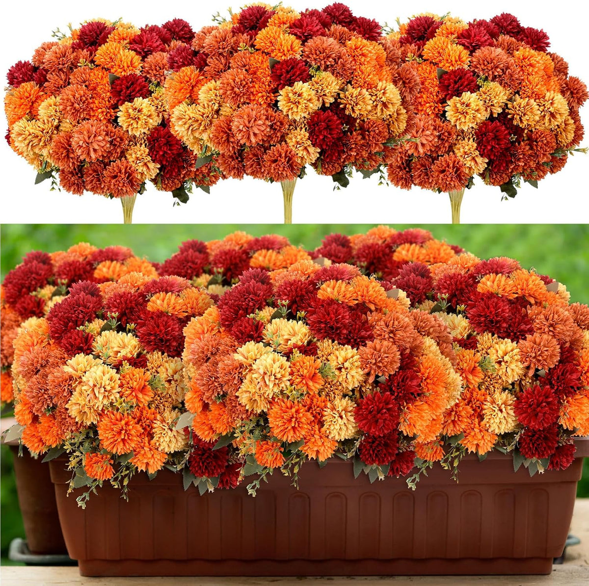 xunyee 12 pcs fall artificial flowers for outdoor, main product view