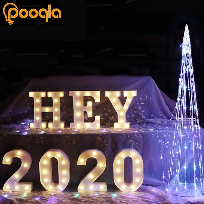Pooqla LED Marquee Letter Lights Sign, Light Up Alphabet Letter for Home Party Wedding Decoration F