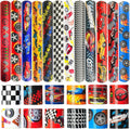 CZWXOXO 24 Pcs Race Car Party Decorations Favors Racing Bracelet Racing Wristbands Bracelet Checkered Slap Bracelets Dirt Bike Task Game Decorations Car Birthday Party Supplies