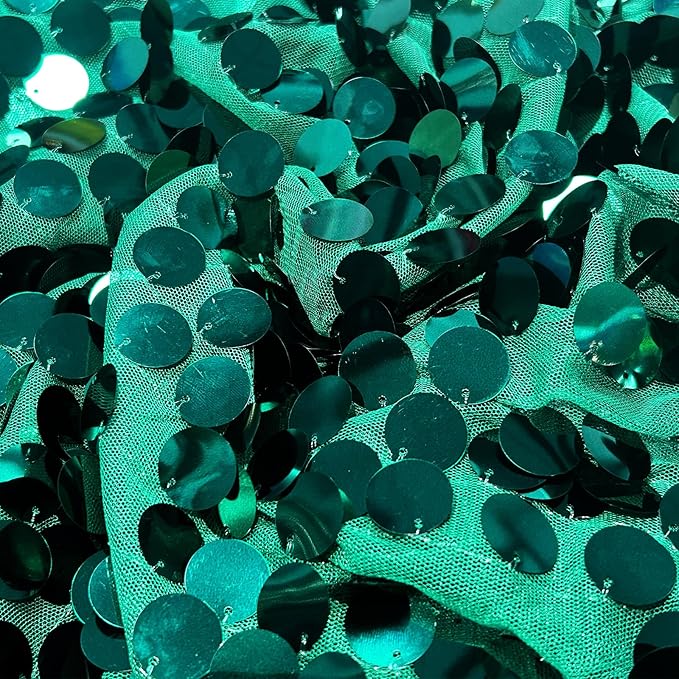 HH 9x9FT Green Big Sequin Backdrop Curtains, Sequin Photo Backdrop Payette Backdrop Curtain Panels, Shimmer Fabric Photography Backdrop for Wedding Party Christmas Decoration