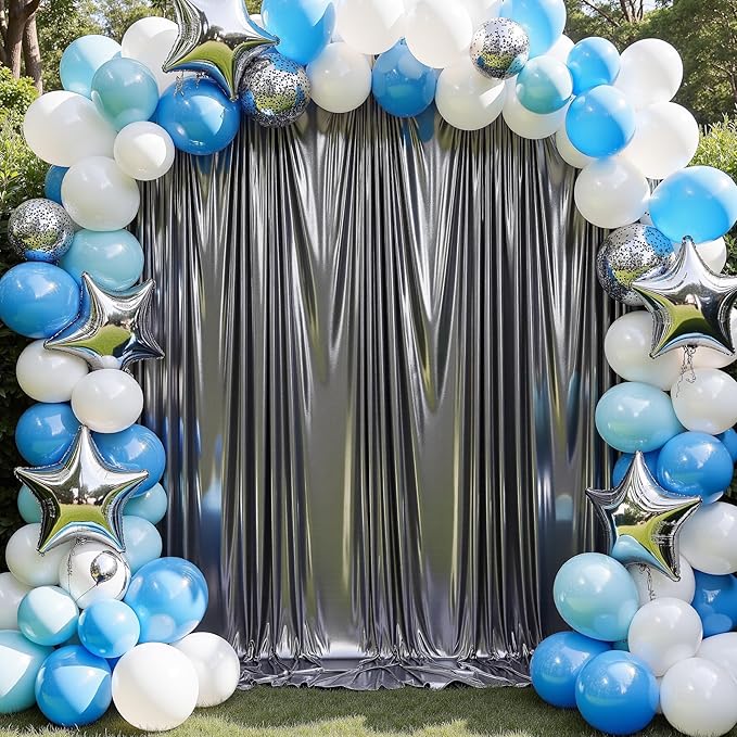 20x10 ft Wrinkle Free Black Silver Sequin Backdrop Curtain for Parties,Thick Not Fall Glitter Wedding Backdrop Drapes,4 Panels 5x10ft Shimmer Photo Back Drop Cloth for Birthday Photography Background