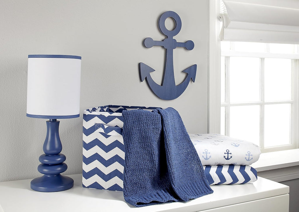 NoJo Little Love Separates Collection Anchor Shaped Wall Art, Navy (Pack of 2)