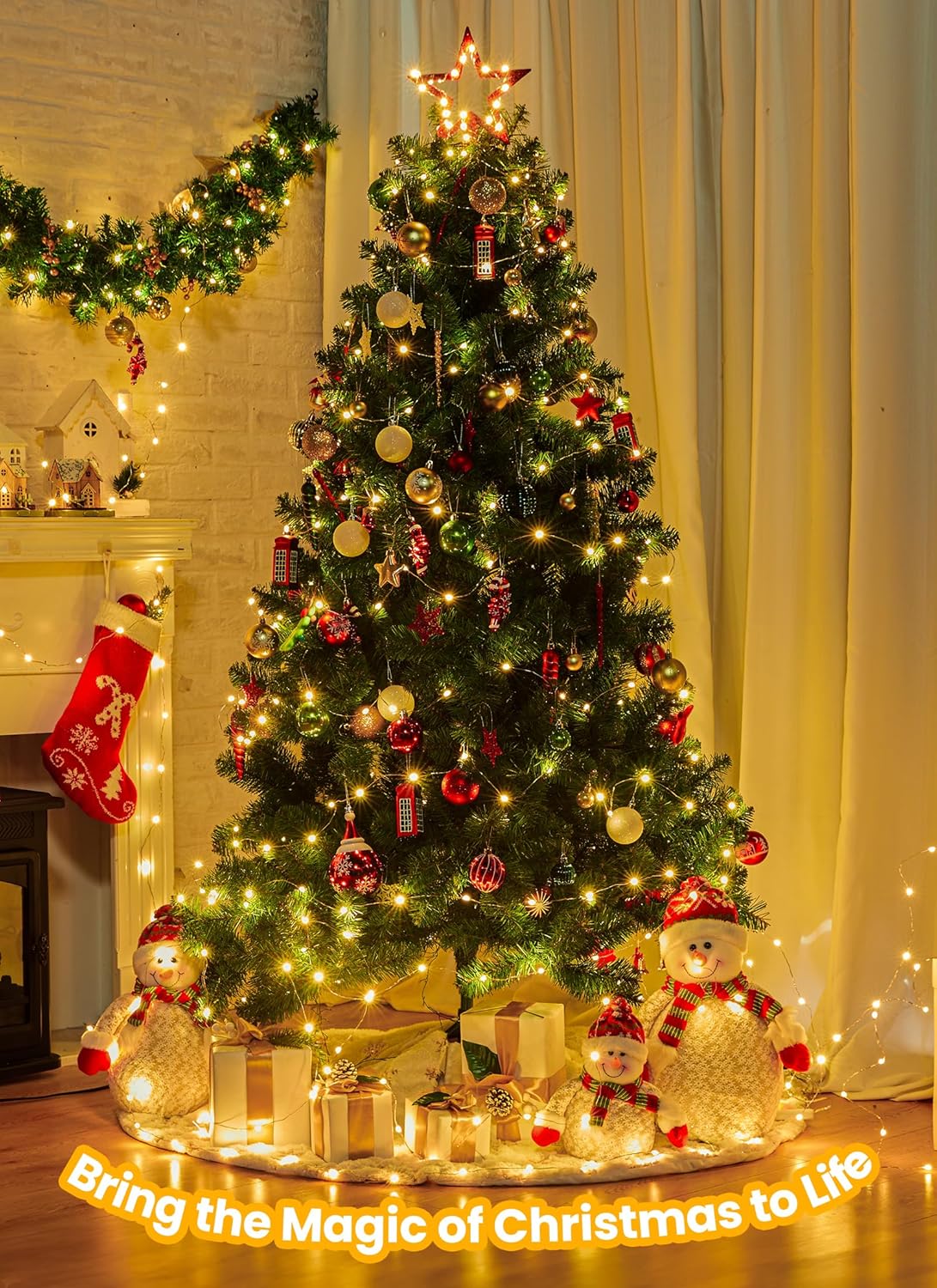 Fairy Lights with Remote, 8 Modes & Timer, 66 Feet 200 Led Christmas Light Twinkle Lights Plug in, Waterproof String Lights for Bedroom Decor Home Girl's Room Garden Party Christmas Decorations