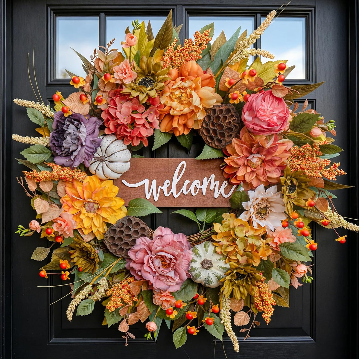 fall wreaths for front door 24 inch autumn, main product view