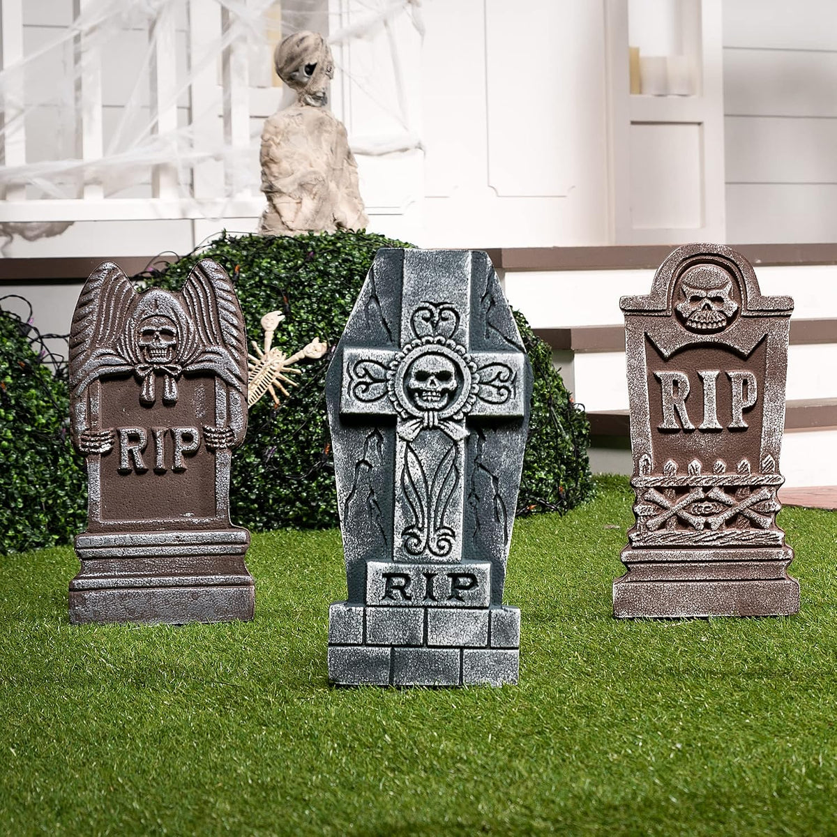 joyin 17” halloween foam rip graveyard tombstones (5, package contents