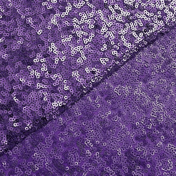 Sugargirl Purple Sequin Backdrop Curtain 2 Panels 2FTx8FT Glitter Purple Background Drapes Sparkle Photography Backdrop for Party Wedding Birthday Wall Decoration