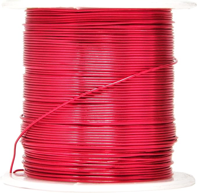 Mandala Crafts 22 Gauge Anodized Aluminum Craft Wire for Jewelry Making - 450 FT Colored Flexible Silver Copper Black Pink Ice Blue Red Wire - Bendable for Bonsai Armature Crafting Sculpting
