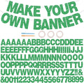 BEISHIDA 116 PCS A-Z Glitter Green DIY Letter Banner Kit Make Your Own Banner，Including 111 Letters and Numbers 3 Rope and 2 Threading Device,Customized for Birthday Graduation Wedding Party Decor