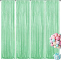 Mint Green Sequin Backdrop Curtain 4 Pieces 2FTx8FT Glitter Photography Backdrop for Party Wedding Birthday Christmas Decorations