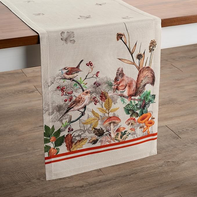 Maison d' Hermine Table Runner 100% Cotton Single Layer Table Runners 108 inches Long for Thanksgiving Christmas Decorations Home Kitchen Dining Party Wedding (Recolte, 14.5" x 108")