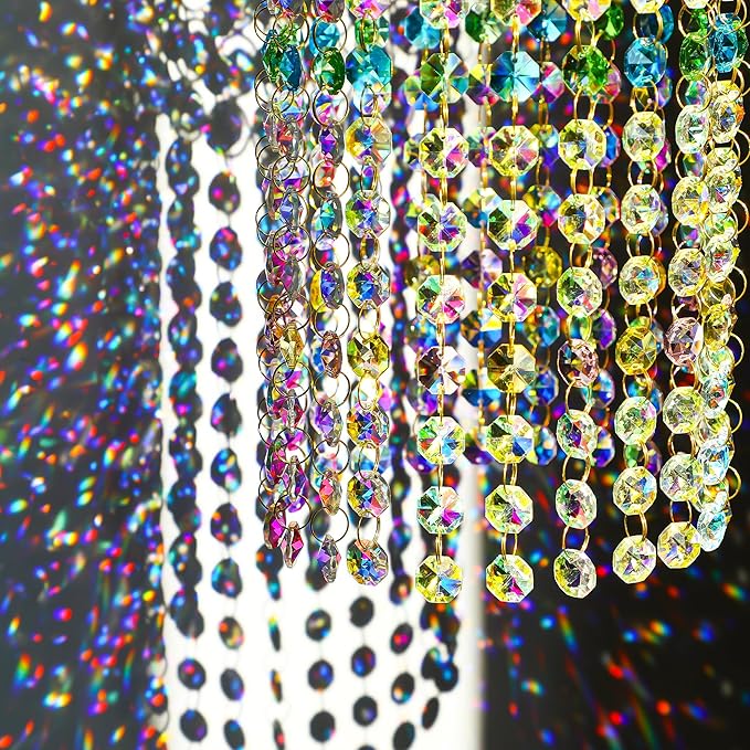 Crystal Suncatchers Window Hanging Wind Chime Garden Porch Home Wedding Party Suncatcher Rainbow Maker Crystal Glass Beads Prisms Sun Catcher
