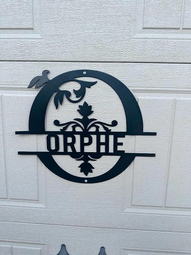 Personalized Metal Name Signs, Split Letter Monogram Wall Decor, Custom Last Name Sign, Family Name Sign for Outdoor, Personalized Wedding Gift, Garden Decor, Metal Wall Art, Housewarming Gift (MonogramDesign_4)