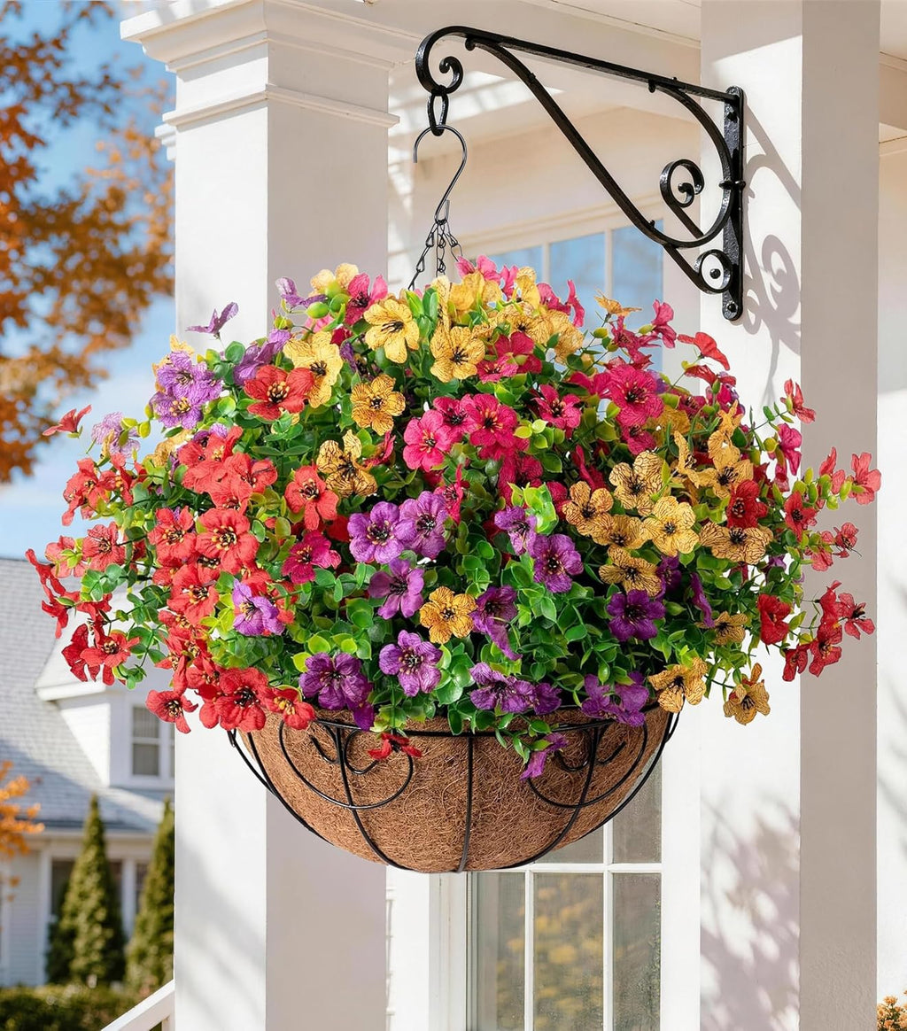 hyeflora artificial faux hanging plants flowers basket for, main product view