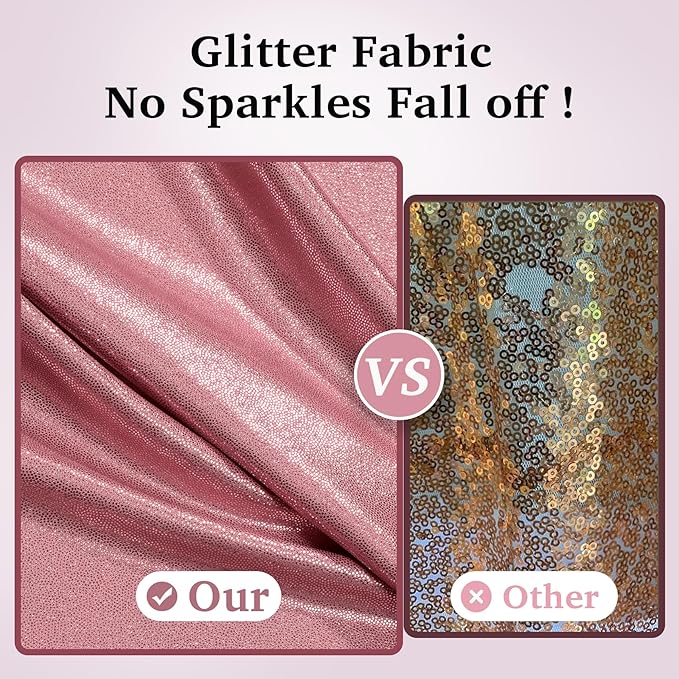 10x10 ft Rose Gold Sequin Backdrop Curtain Panels for Parties, Wrinkle Free Glitter Photo Backdrop Drapes 2 Panels 5x10FT Shimmer Back Drop Cloth for Wedding Birthday Christmas Photography Background