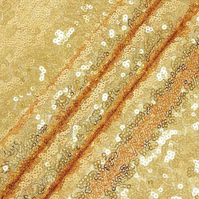 Eternal Beauty Sequin Backdrop Curtains, 2x8 Ft-2 Panels Gold Back Drop for Shimmer Photography Party Wedding Birthday Decor