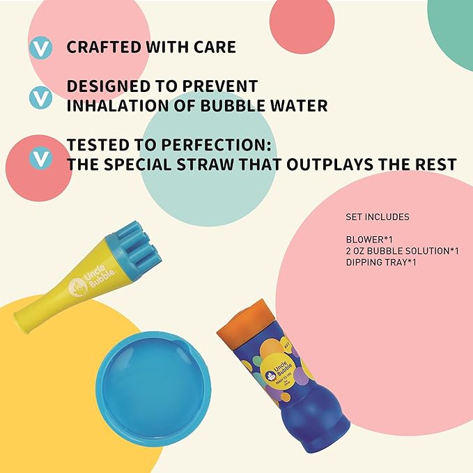 Uncle Bubble Blower for Kids and Toddlers, Uncle Bubble Mini Bubble Blower Makes Thousands of Bubbles Ease, Durable Outdoor Toy