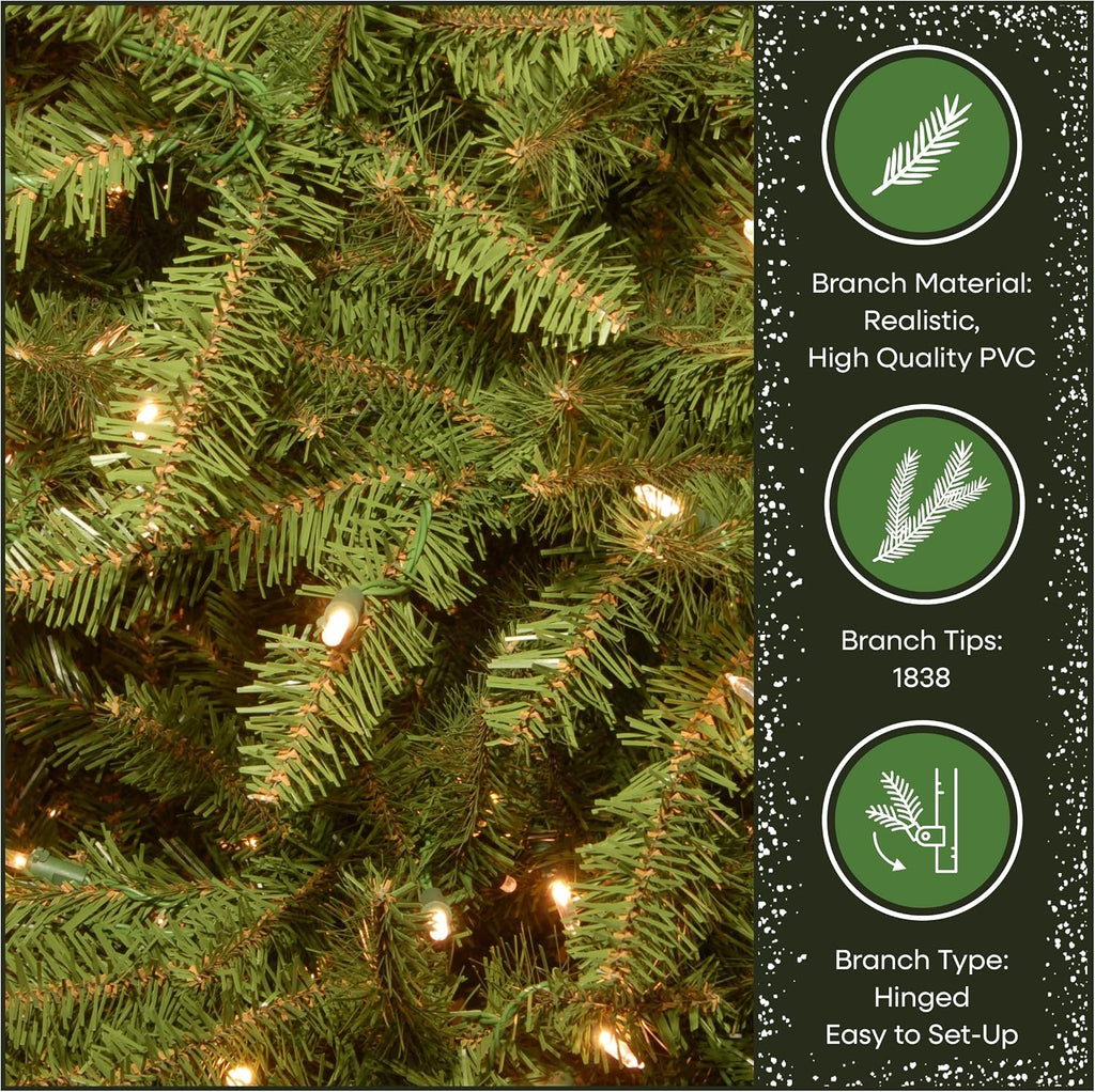 national tree company 6.5ft pre-lit dunhill fir artificial on a desk or shelf
