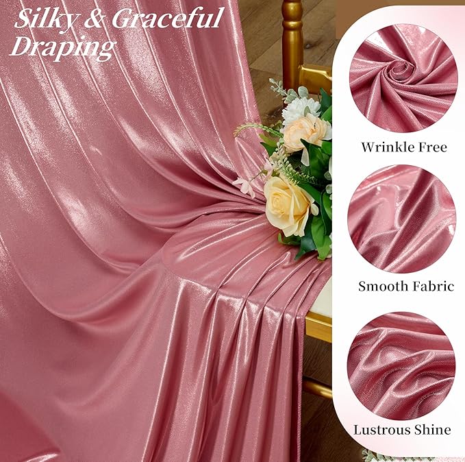 20ftx10ft Rose Gold Sequin Backdrop Curtain for Parties, Wrinkle Free Thick Glitter Sparkle Photo Backdrop Drapes 4 Panels 5x10FT Shimmer Back Drop Cloth for Wedding Birthday Photography Background