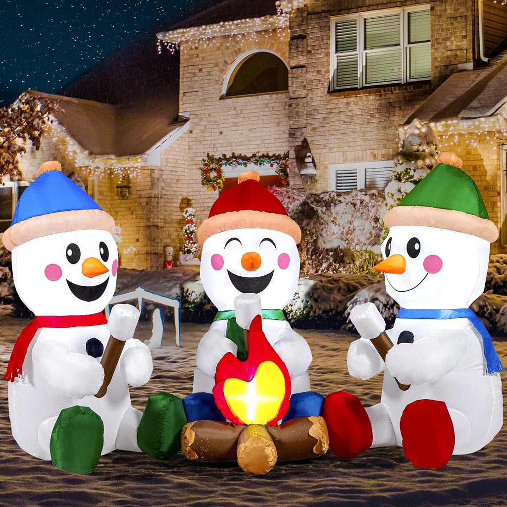 joiedomi 6 ft long christmas inflatable snowman with, main product view