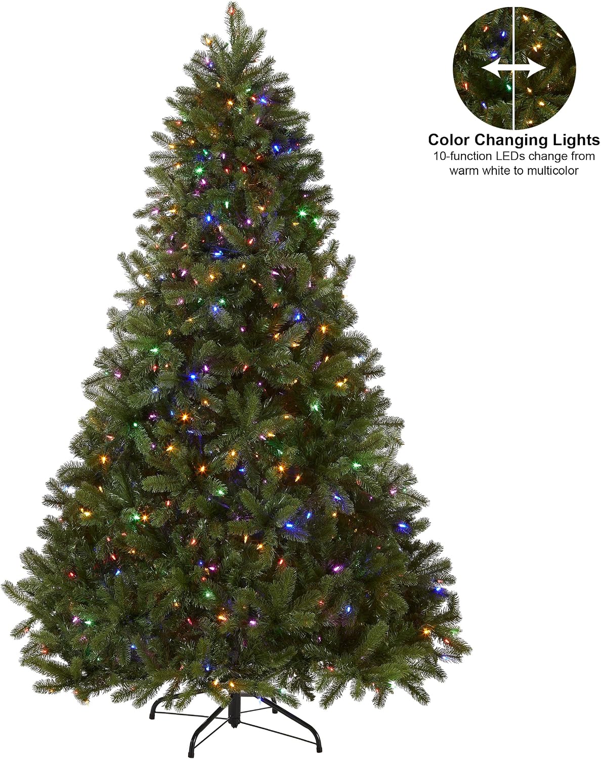 national tree company 7.5ft pre-lit downswept douglas fir showing dimensions