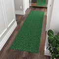 Ottomanson 2'7" x 10' Hallway Runner with Scraper Pile - Extra Durable Non-Slip Rug Mat for Indoor & Outdoor Use - Ideal for Kitchen, Entryway & Garage - High-Traffic Carpet, Green