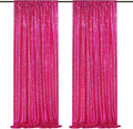 Hot Pink Sequin Backdrop 2 Panels 2FTx8FT Photo Backdrop Curtains Glitter Background for Wedding Party Stage Decorations